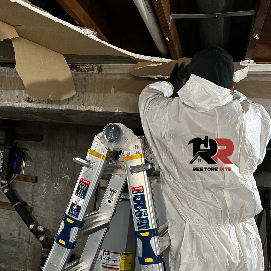 Moisture mapping with thermal imaging after a supply line burst in a Tri-State home